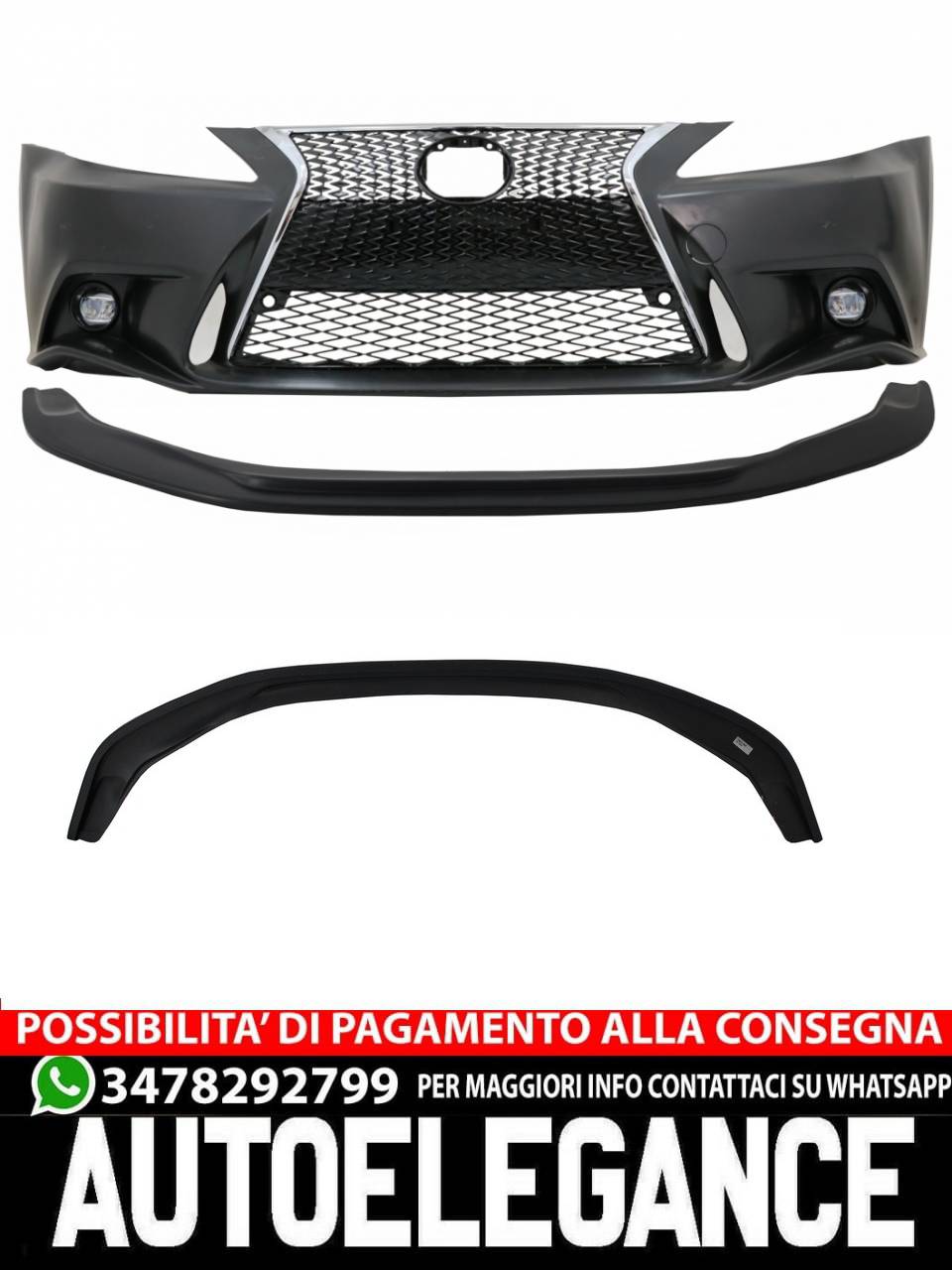 Paraurti anteriore con spoiler inferiore Labbro adatto per Lexus IS XE20