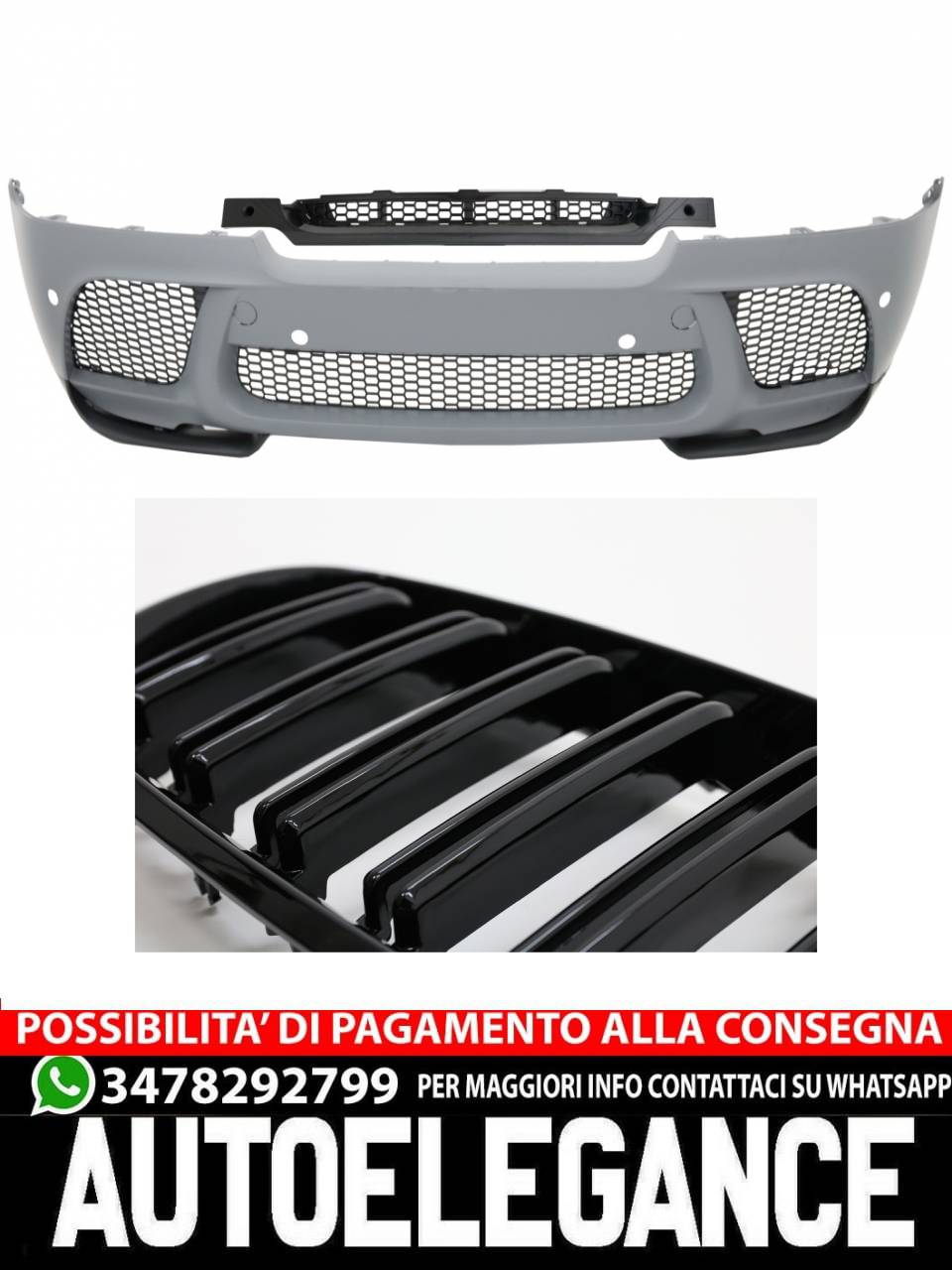 Front bumper with kidney grilles suitable for BMW X6 E71 (2008-2014)