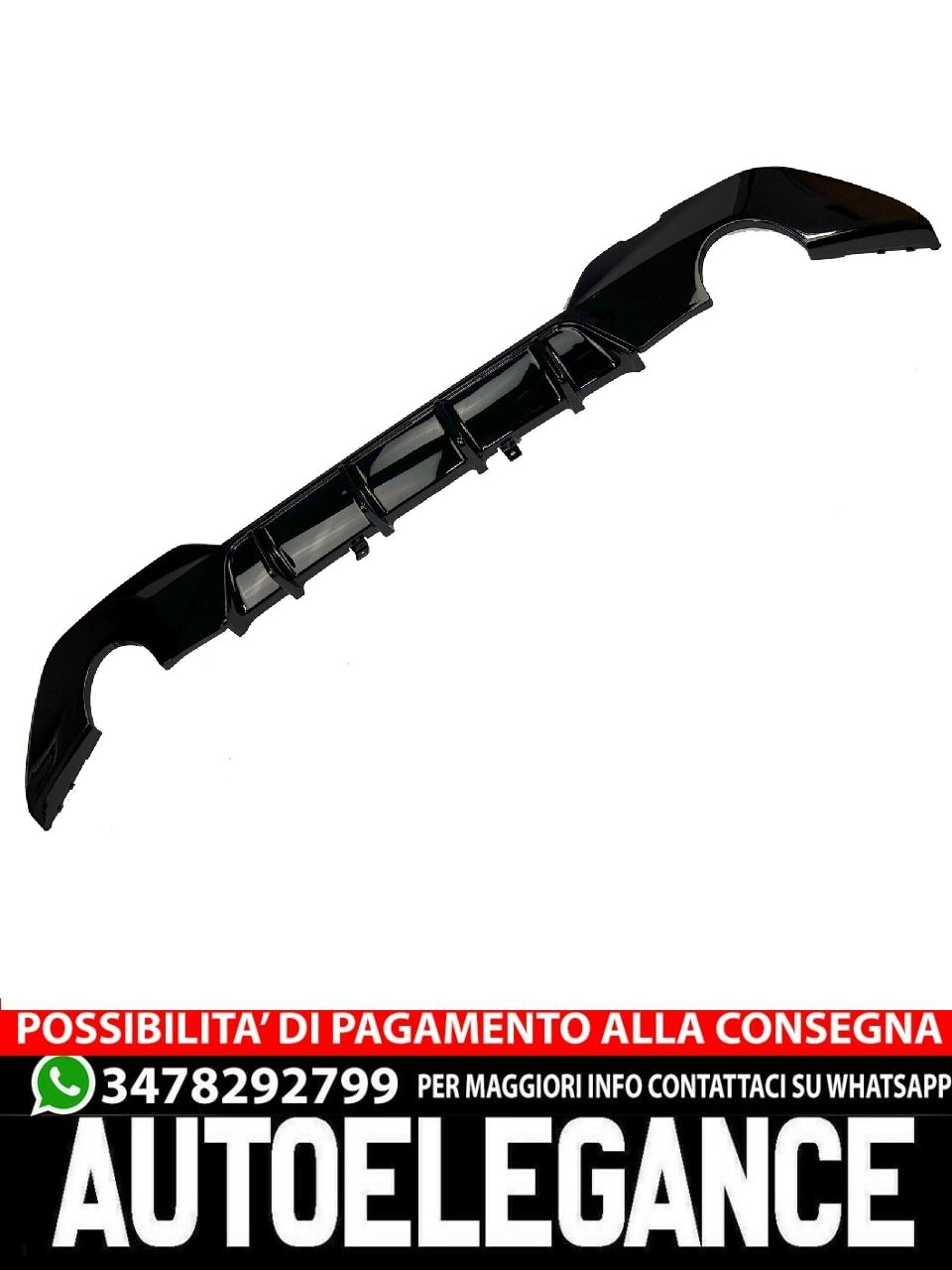 DIFFUSORE NERO LUCIDO ADATTO PER BMW SERIE 3 G20/G21 M SPORT 2018-2022