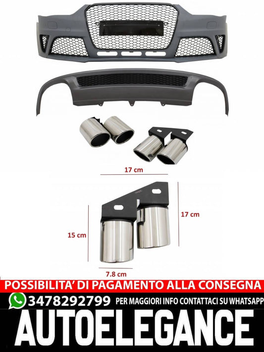 Paraurti anteriore adatto per Audi A4 B8 Facelift (2012-2015)