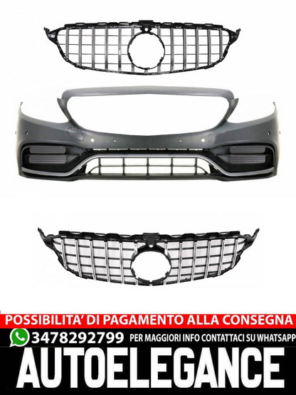 Paraurti anteriore con calandra adatto per Mercedes Classe C (2014-2018)