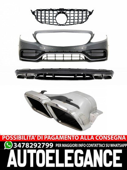 Front bumper with diffuser suitable for Mercedes C-Class W205 (2014-2020)