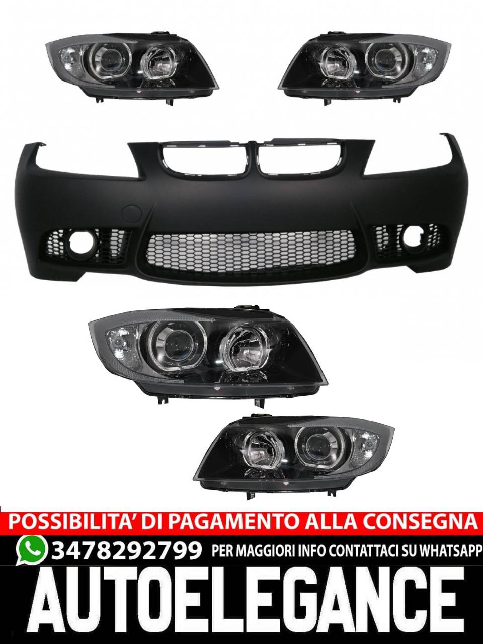 Paraurti anteriore adatto per BMW serie 3 E90 Berlina E91 Touring (2004-2008)