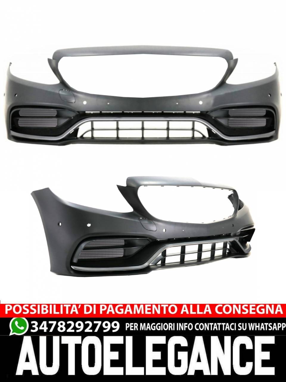 Paraurti e griglia adatti per Mercedes Classe C W205 AMG Sport Line 2014-2020