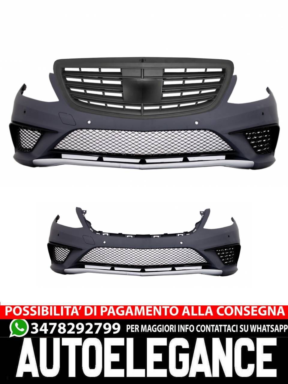 Paraurti anteriore adatto per Mercedes Classe S W222 (2013-06.2017)