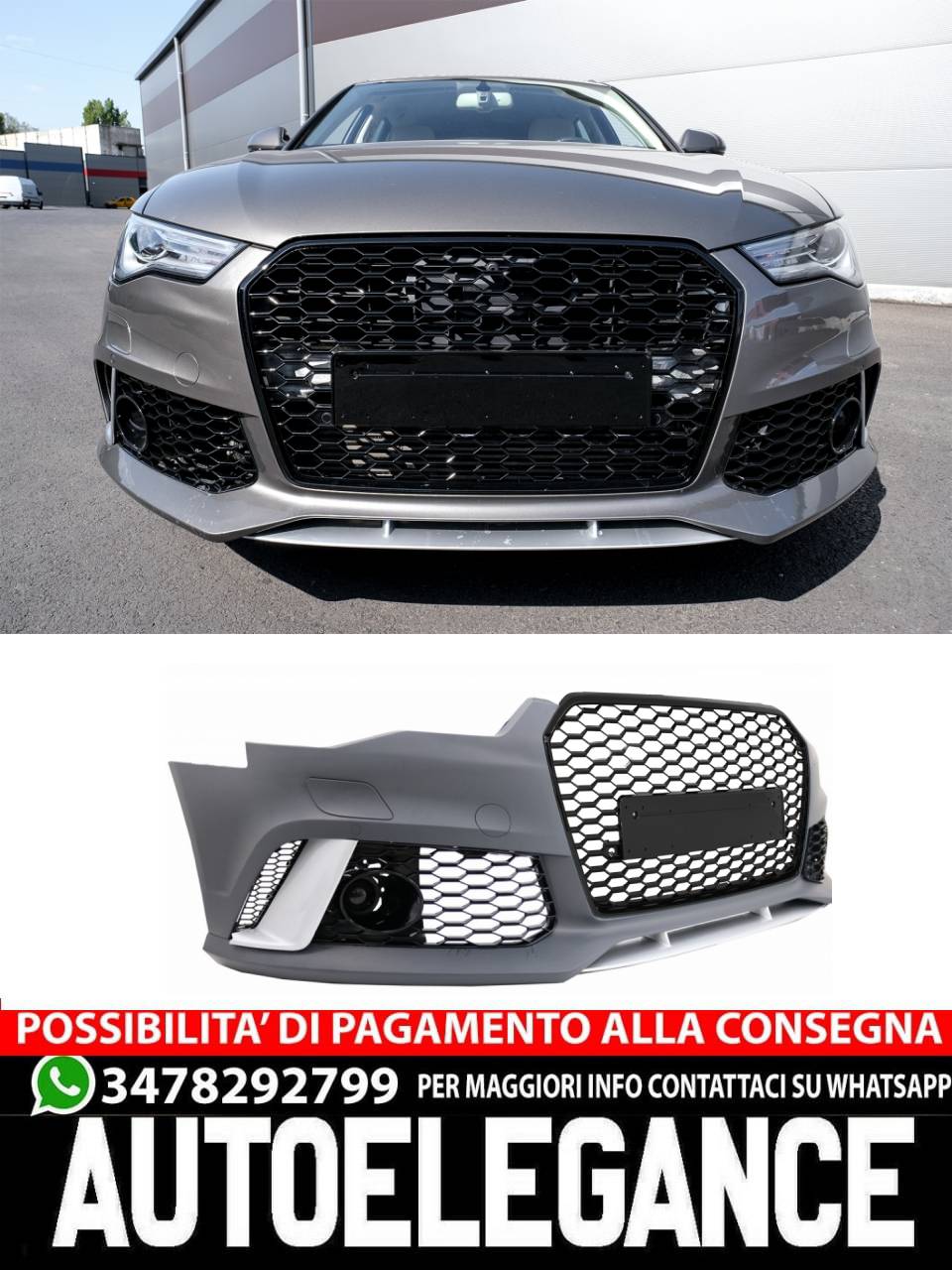 Paraurti anteriore adatto per Audi A6 C7 4G Facelift (2015-2018)