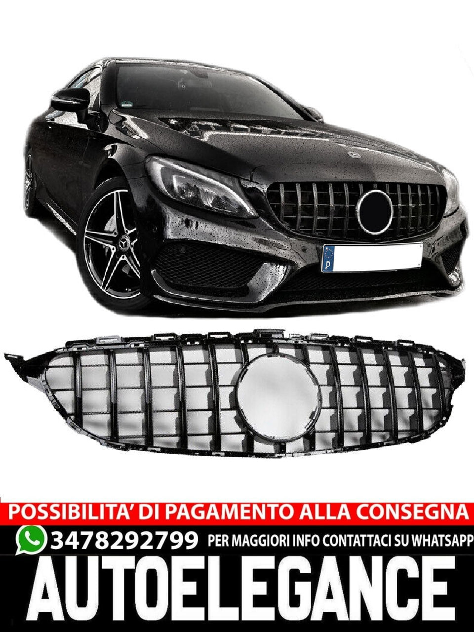 Griglia radiatore Sport Panamericana GT adatta per Mercedes W205 pre-lifting