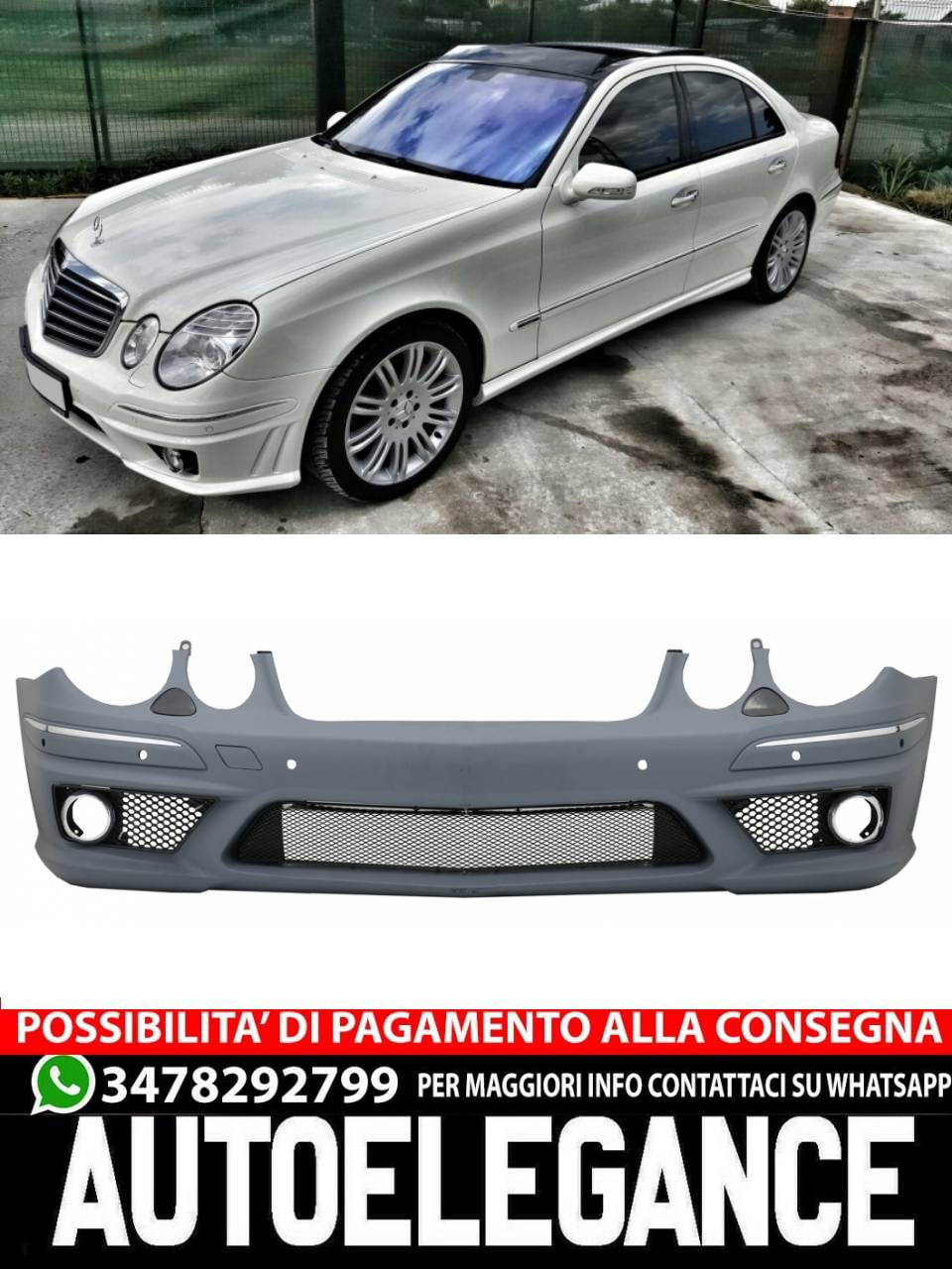 Front bumper suitable for Mercedes W211 E-Class Facelift (2006-2009)