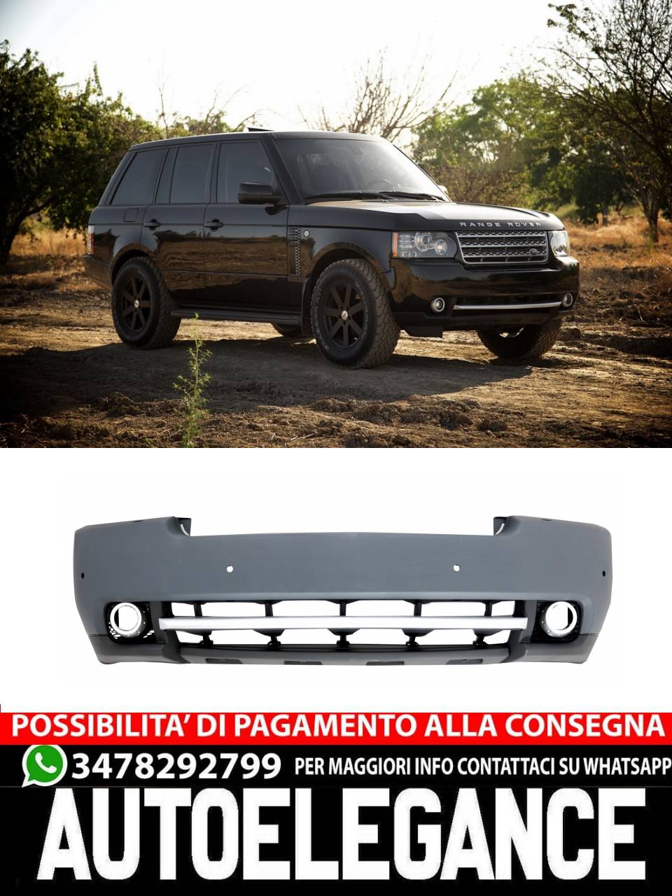Front Bumper suitable for Range Rover Vogue L322 (2002-2012) Facelift Design