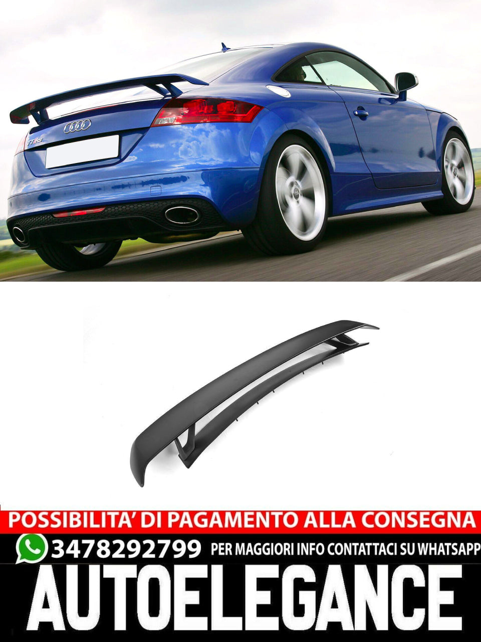 SPOILER RS STYLE AUDI TT 8J AILERON / BECQUET /  ( 2006-2014 )