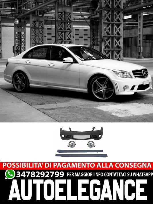 Paraurti anteriore con fendinebbia adatti per MERCEDES Classe C W204 (2007-2012)