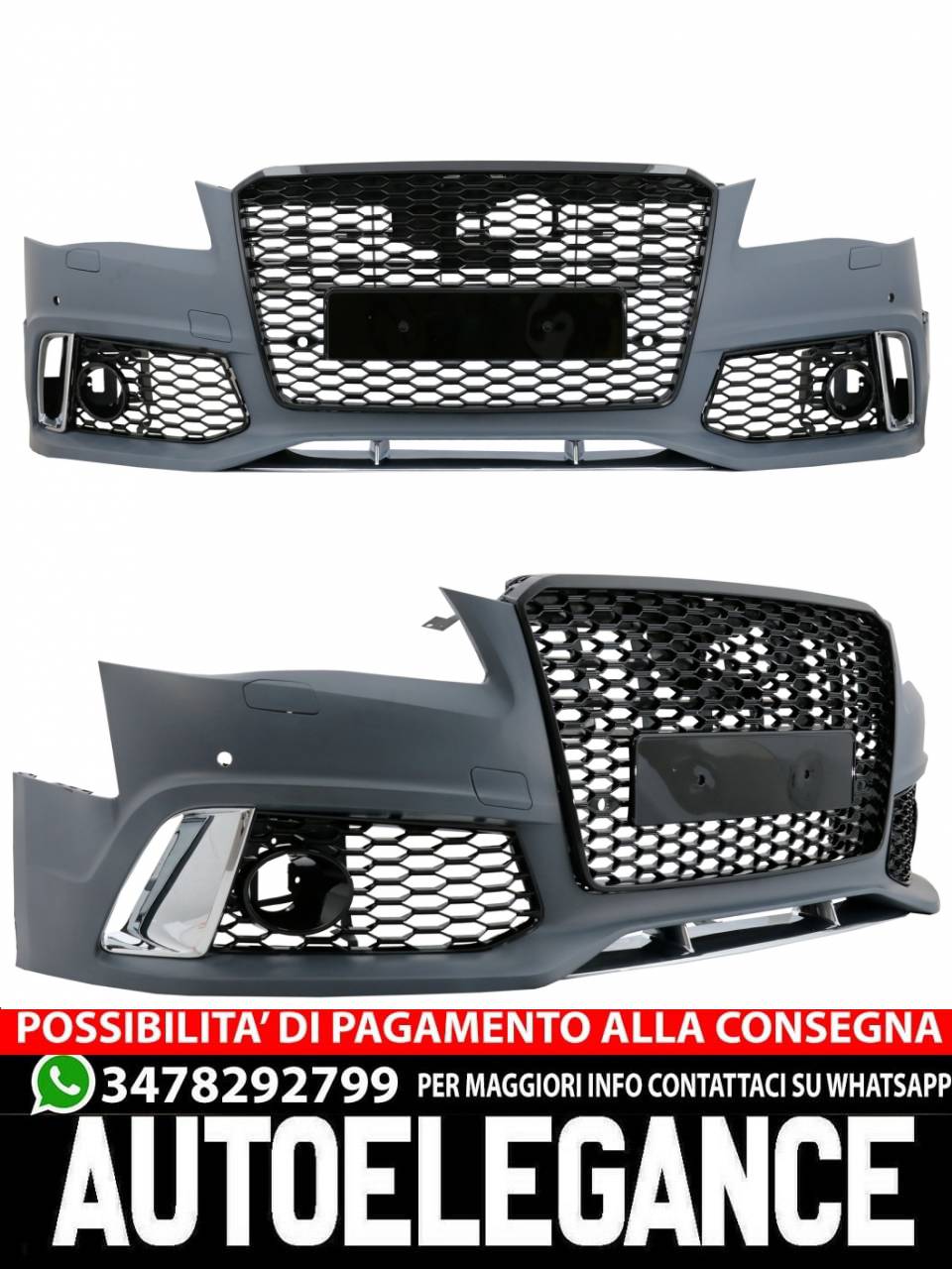 Paraurti anteriore adatto per Audi A8 D4 4H (2010-2013) RS Design
