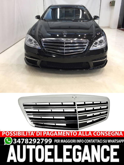 Paraurti anteriore con griglia adatta per Mercedes W221 Classe S (2005-2010)
