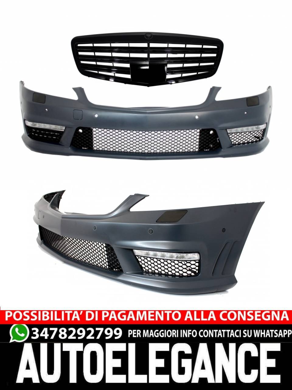 Front bumper suitable for Mercedes S-Class W221 (2005-2012) S63 S65