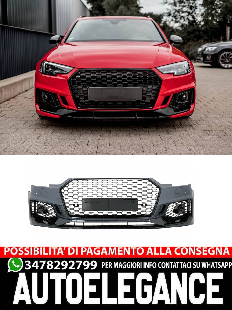 Paraurti anteriore adatto per Audi A4 B9 8W Limousine Avant (2016-2018)