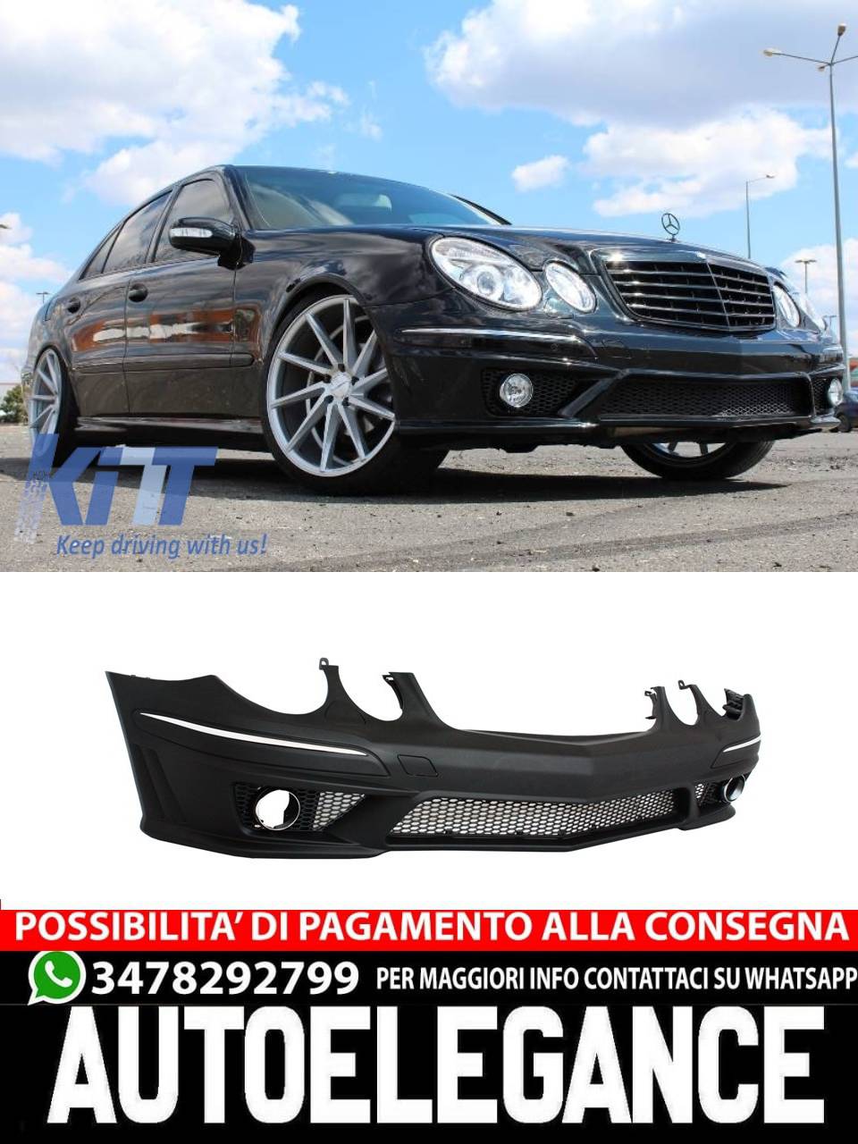 Front bumper suitable for Mercedes W211 E-Class (2006-2009) Facelift