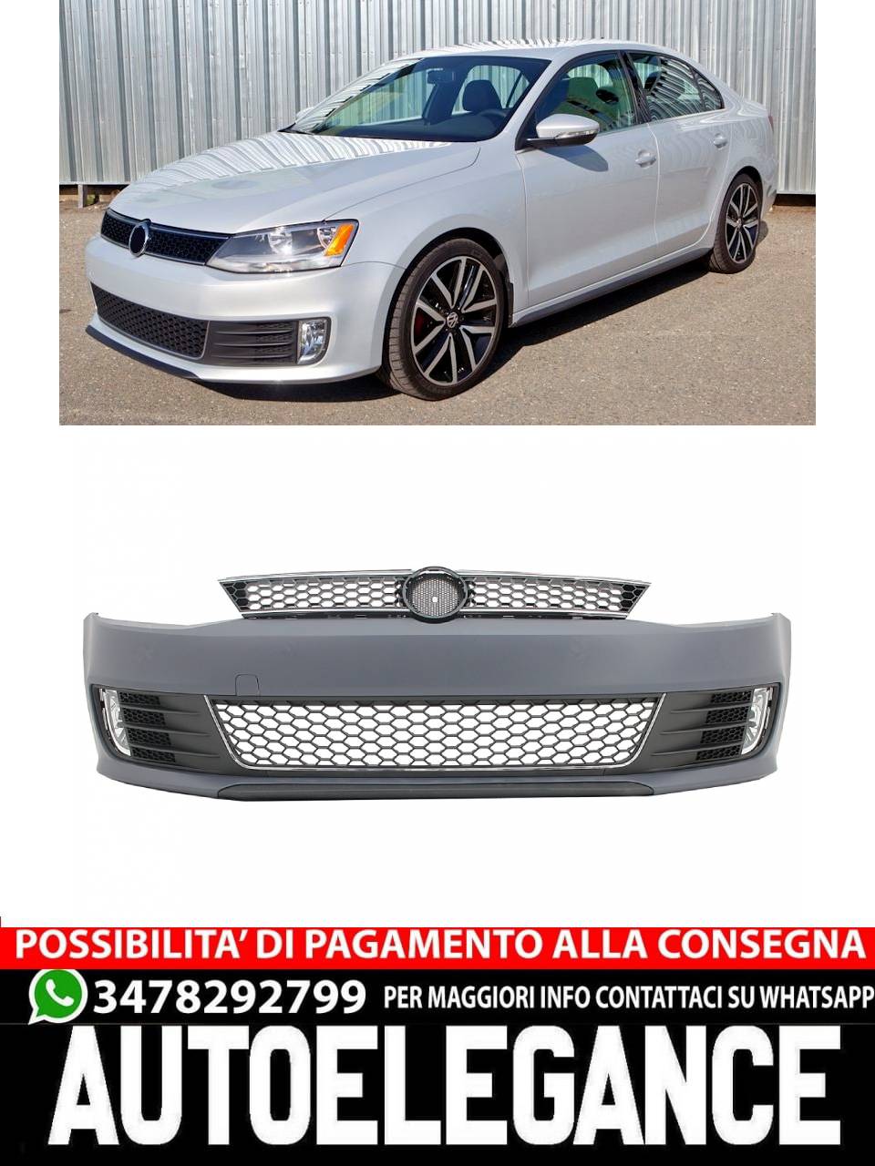 Front bumper suitable for VW Jetta Mk6 VI (2011-2014) GLI GTI Design