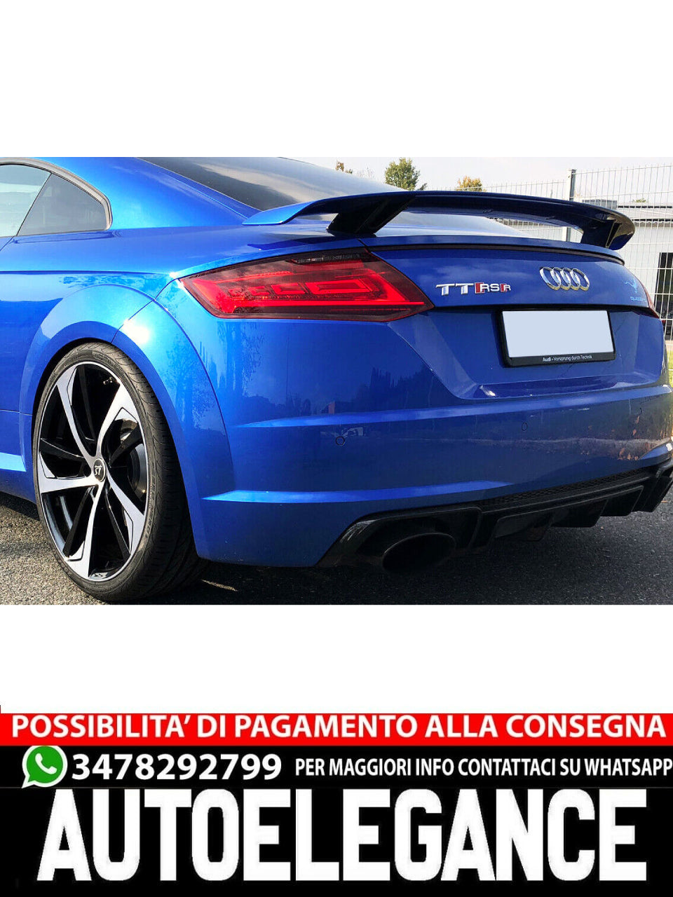 AUDI TT 8S S-LINE (2013-2016) TT RS LOOK SPOILER/DIFFUSORE PARAURTI POSTERIORE