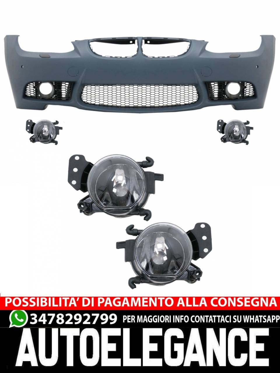 Paraurti anteriore con proiettori adatto per BMW Serie 3 E92 Coupé E93 2006-2009