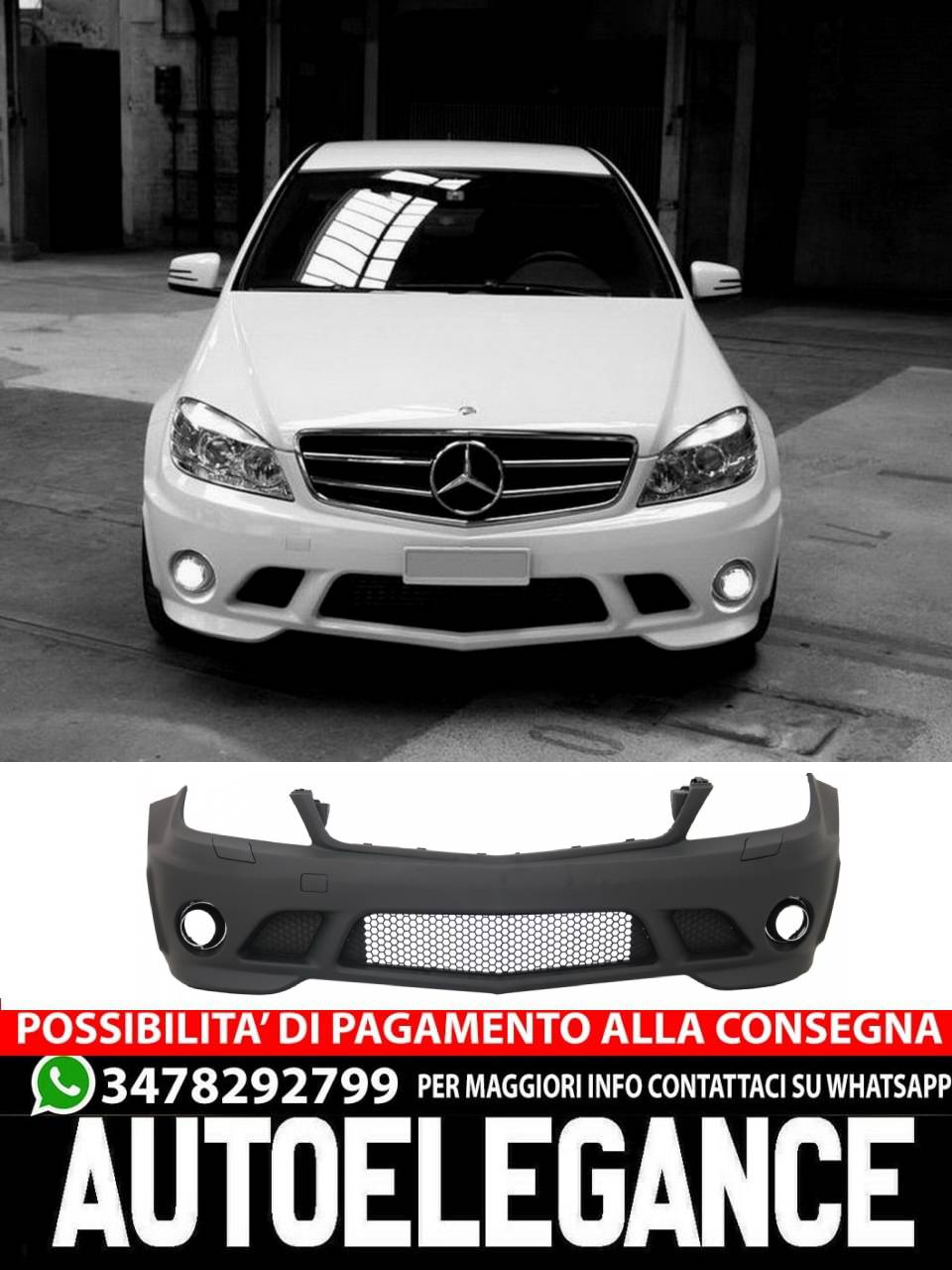 Front bumper suitable for MERCEDES C-Class W204 (2007-2012) C63 A-Design