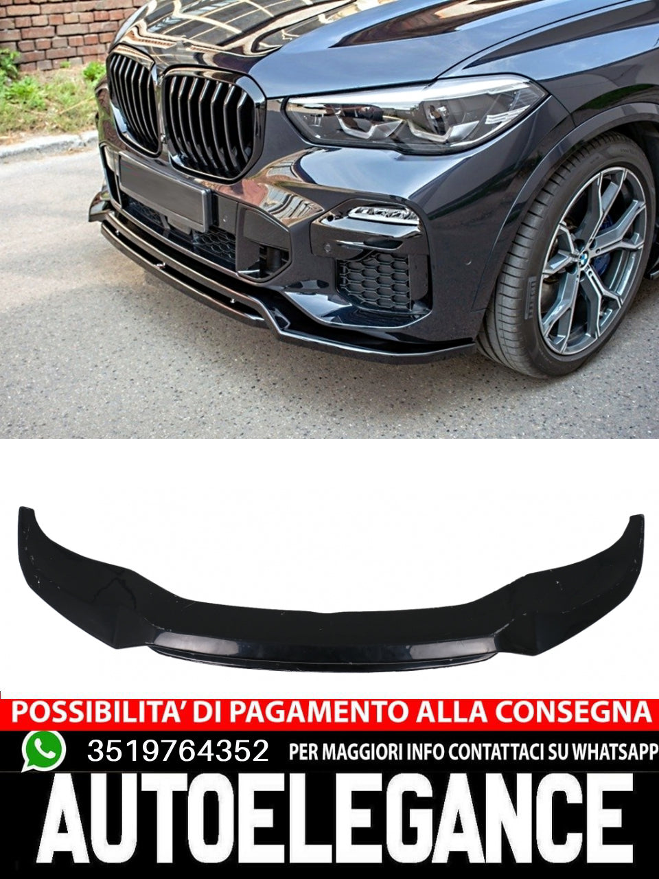 Labbro spoiler paraurti anteriore adatto per BMW X5 G05 M-Package (2018-2022)