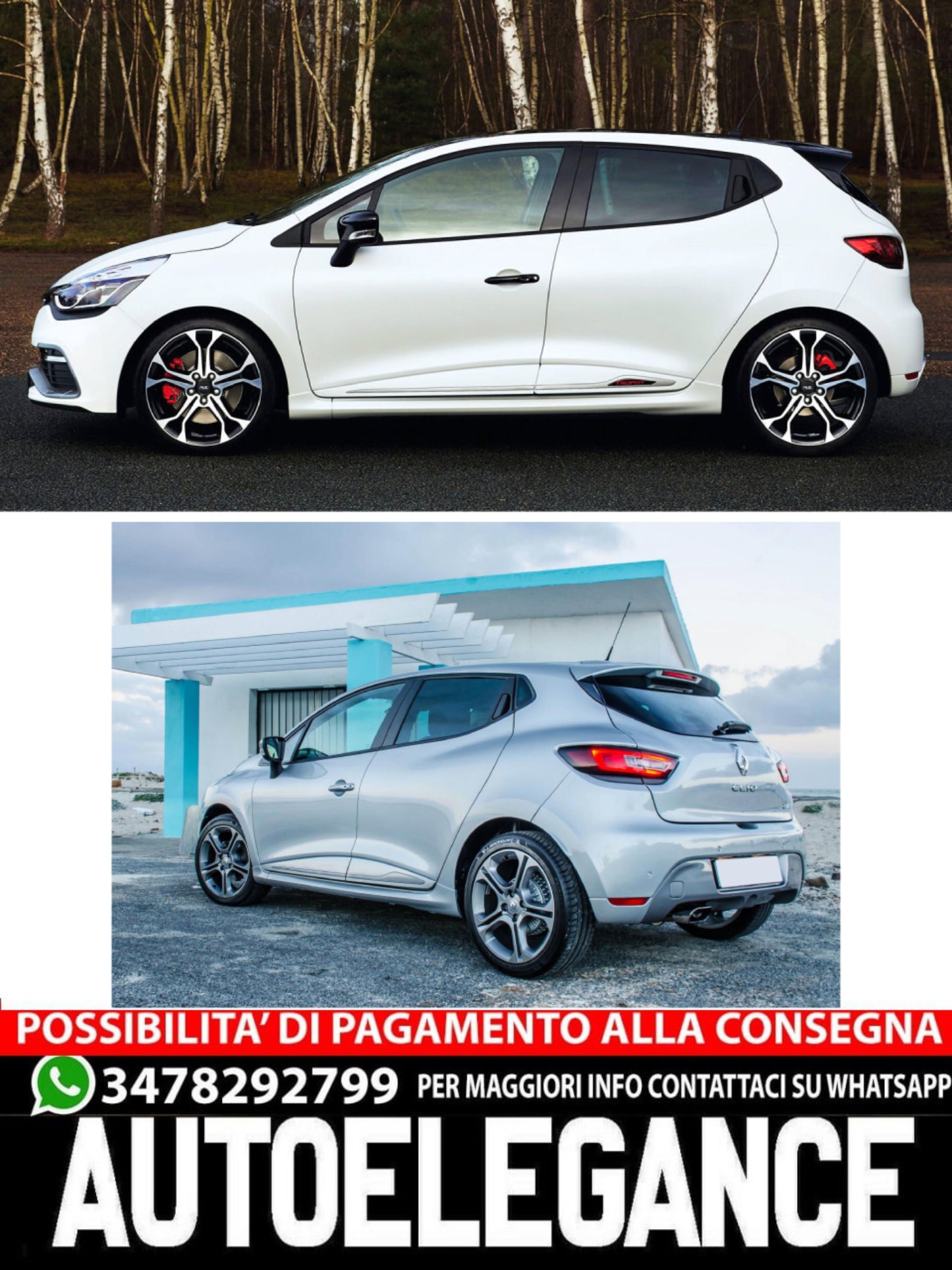 MINIGONNE LATERALI ADATTE PER RENAULT CLIO MK4 RS/GT LOOK