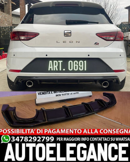 💎DIFFUSORE ADATTO PER SEAT LEON 5F 2012-2016 CUPRA LOOK NERO LUCIDO SPORTIVO💎