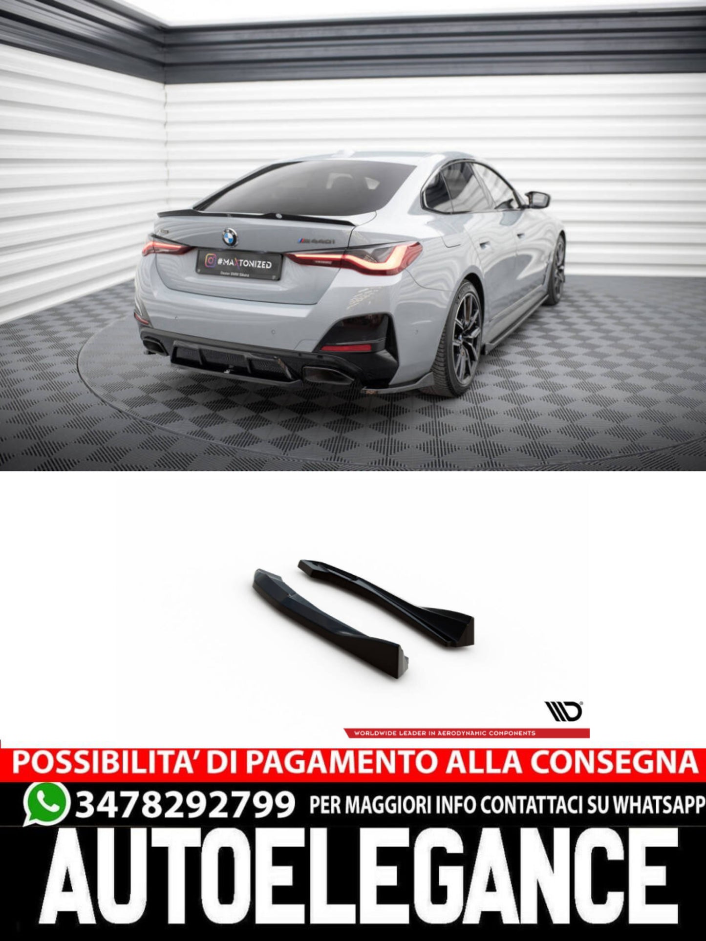 SPLITTER LATERALI POSTERIORI ADATTO PER V.2 BMW M440I GRAN COUPE G26