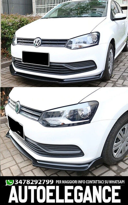 VW POLO 6R 6C FRONT BUMPER BLADE SPORT ABS BLACK SPLITTER 0079