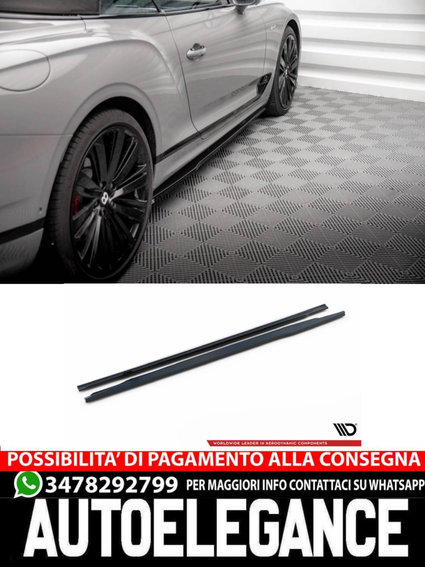 MINIGONNE LATERALI adatte per BENTLEY CONTINENTAL GT MK3  (2018 - )