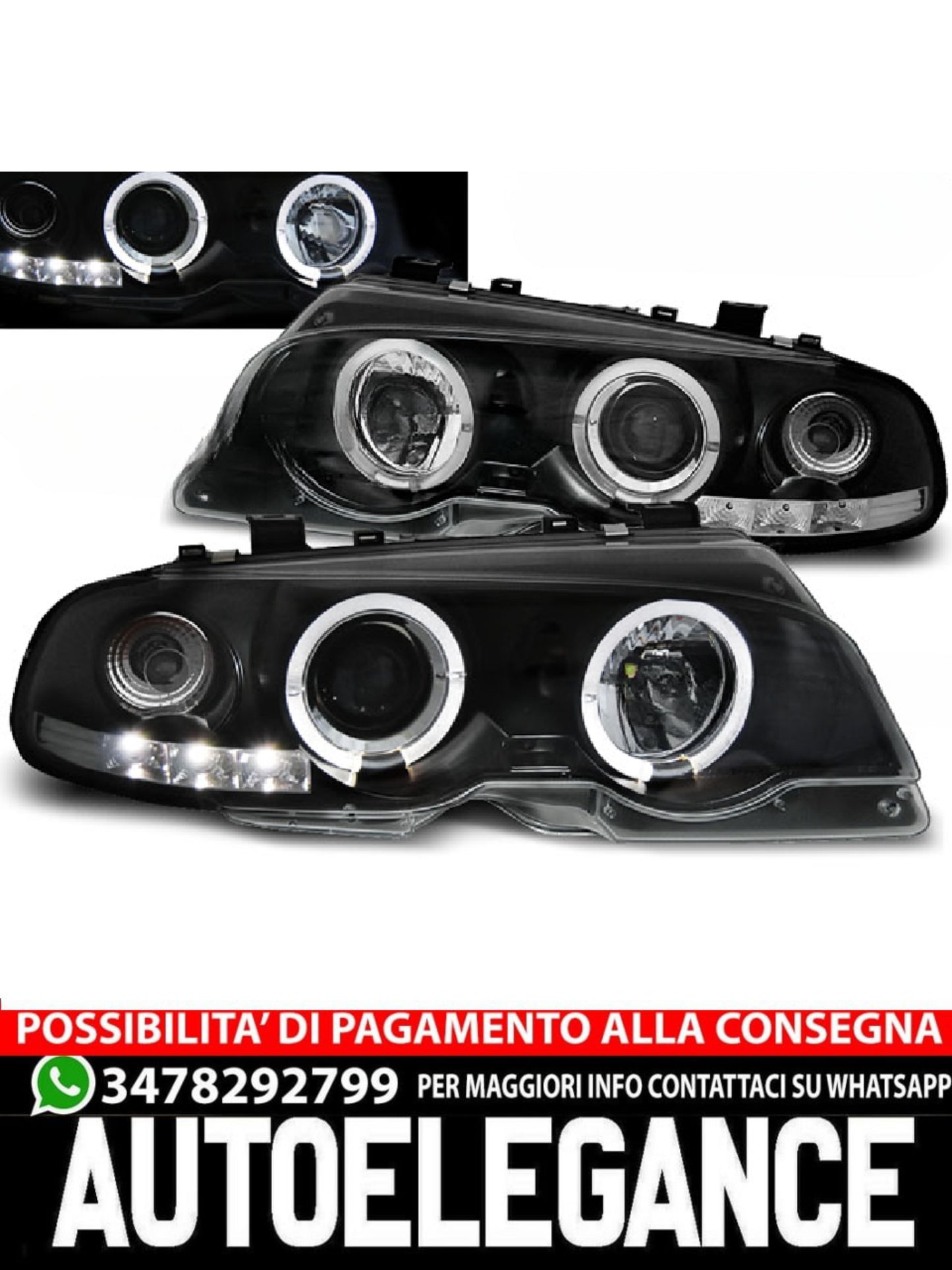 FARI ANGEL EYES NERO adatti compatibili per BMW E46 04.99-03.03 COUPE