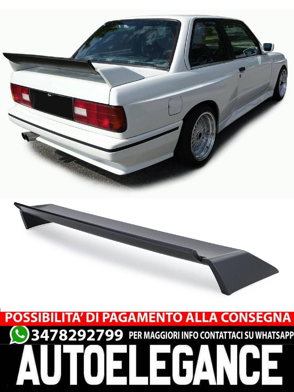 SPOILER adatto per BMW Serie 3 E30 82-92