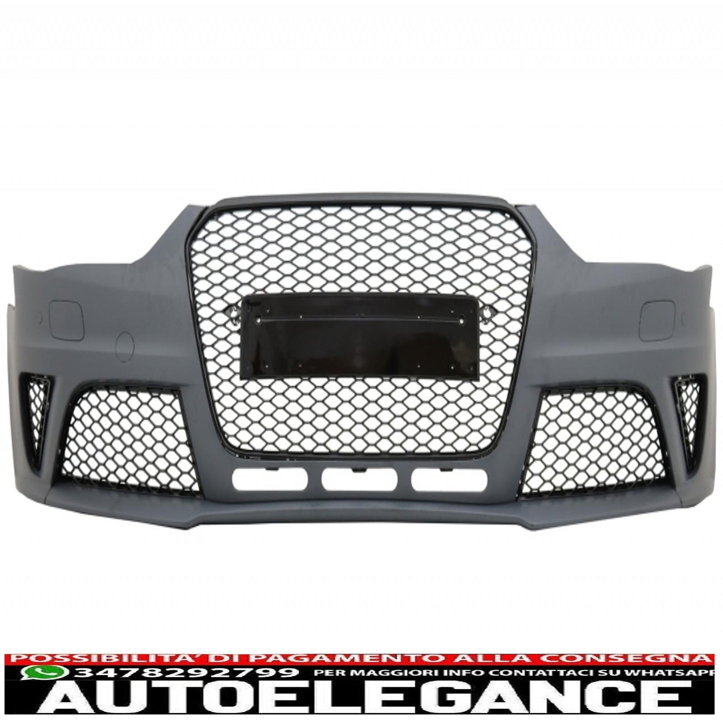 paraurti anteriore con diffusore a mantovana e terminali di scarico adatti per audi a4 b8 facelift (2012-2015) limousine avant rs4 design