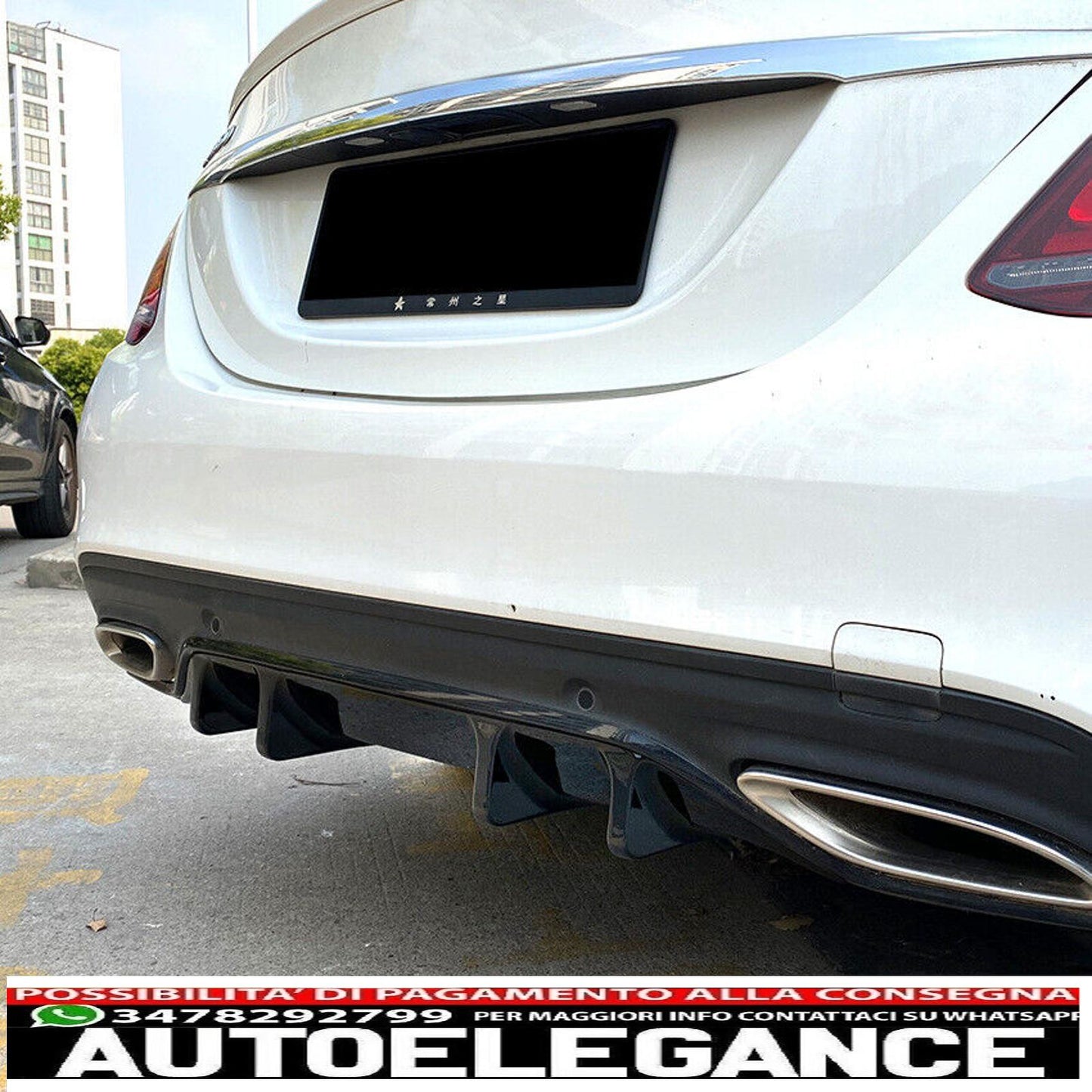 diffusore sottospoiler adatto per mercedes w205 con equipaggiamento esterno amg