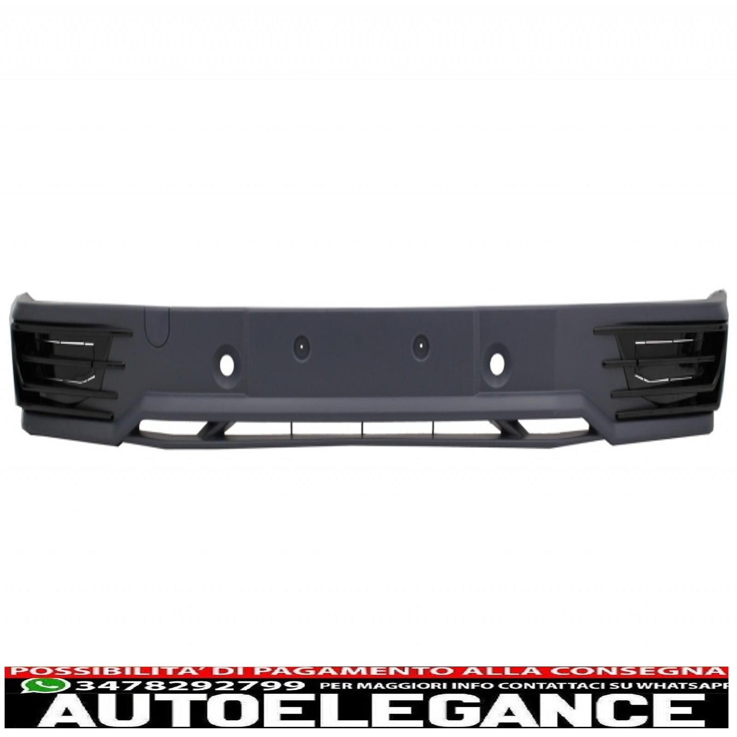 Additional front bumper spoiler with LED daytime running lights suitable for VW Transporter T6 (2015-up) Sportline design