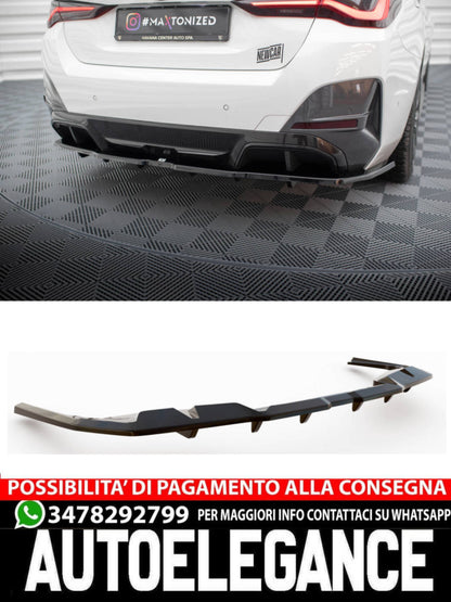 SPLITTER POSTERIORE CENTRALE (CON BARRE VERTICALI) V.1 adatte per BMW I4 M-PACK G26  (2021 - )