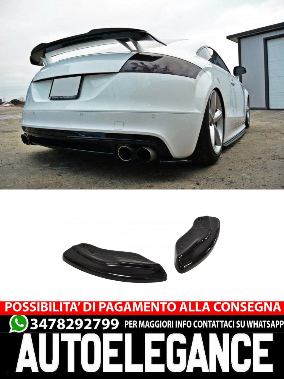 SPLITTER LATERALI POSTERIORI COMPATIBILE PER AUDI TT S 8J  (2008-2013)