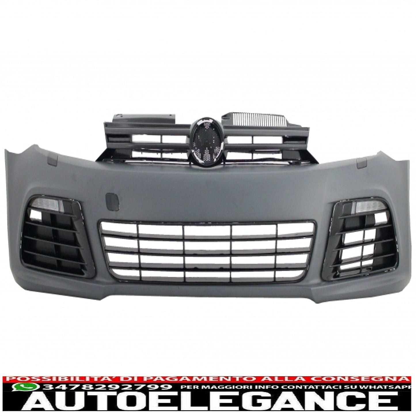 paraurti anteriore adatto per vw golf vi 6 mk6 (2008-2013) r20 look con minigonne laterali