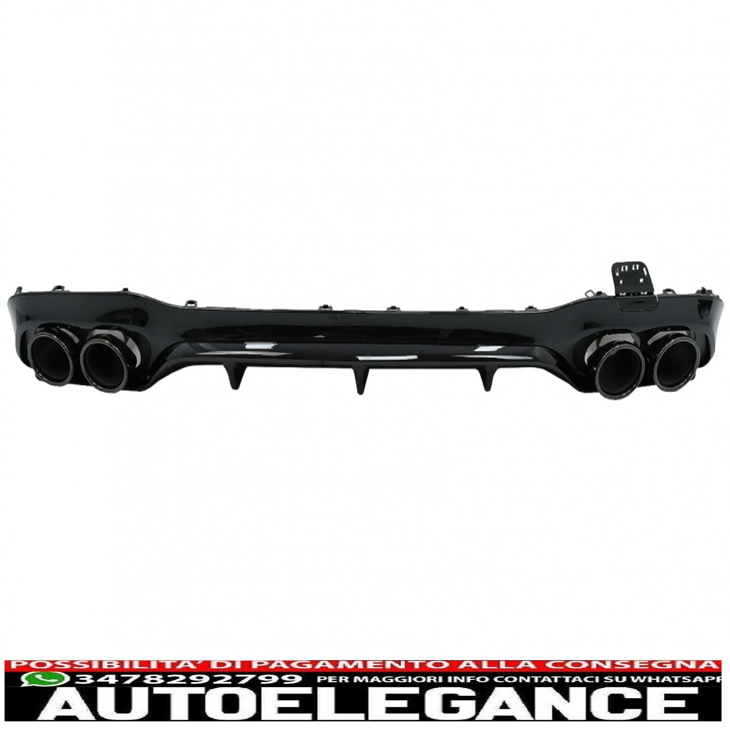 Rear Diffuser with Exhaust Tips Suitable for Mercedes E-Class W213 (2016-2019) E53 Design Night Package