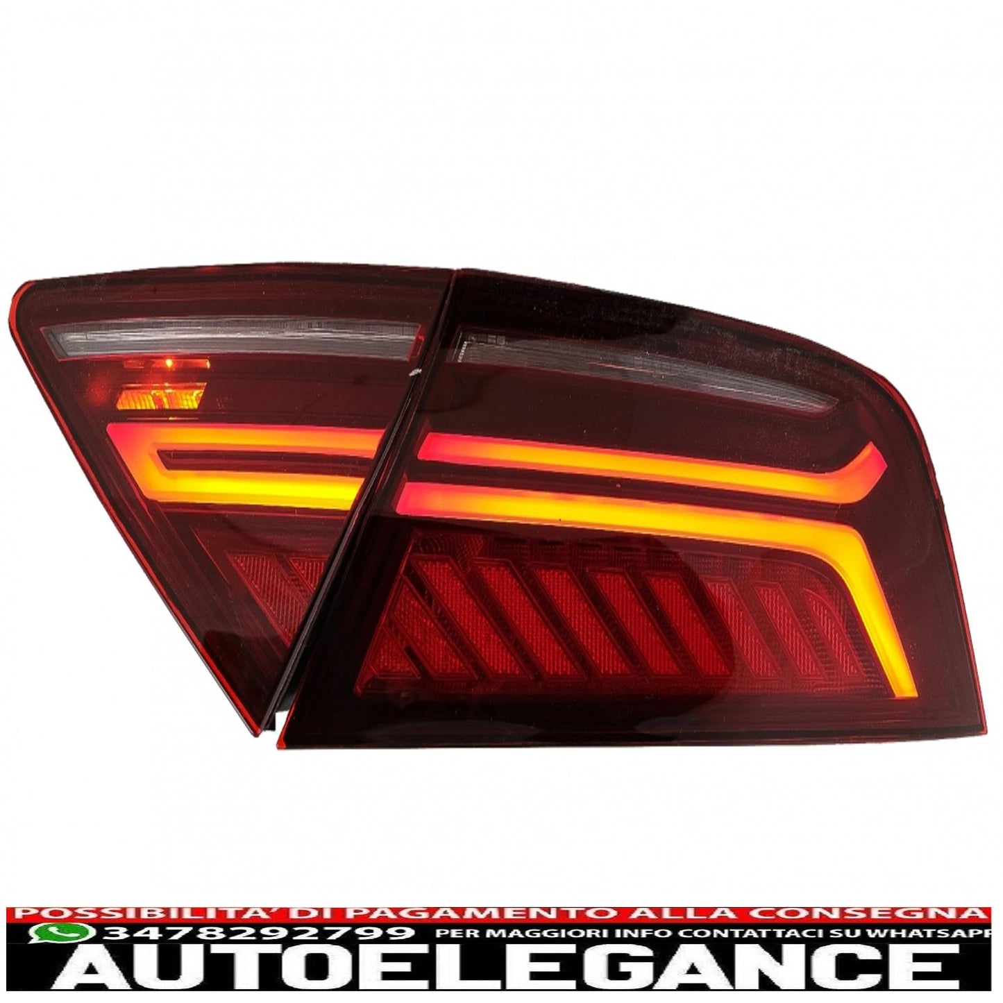 rear lights with led light bar suitable for audi a7 4g (2010-2014) restyling design cherry red smoke