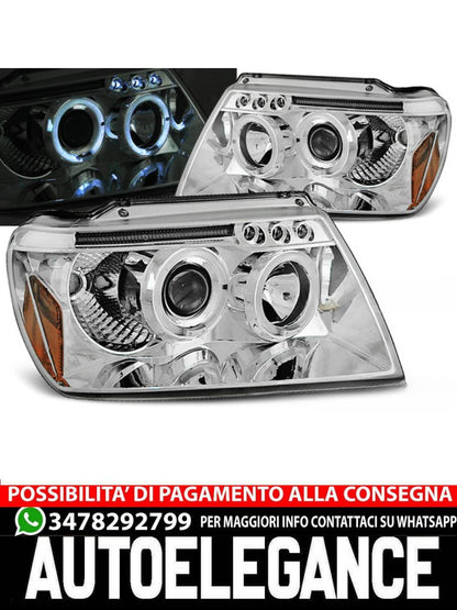 CHRYSLER JEEP GRAND CHEROKEE 99-05.05 CHROME ANGEL EYES 