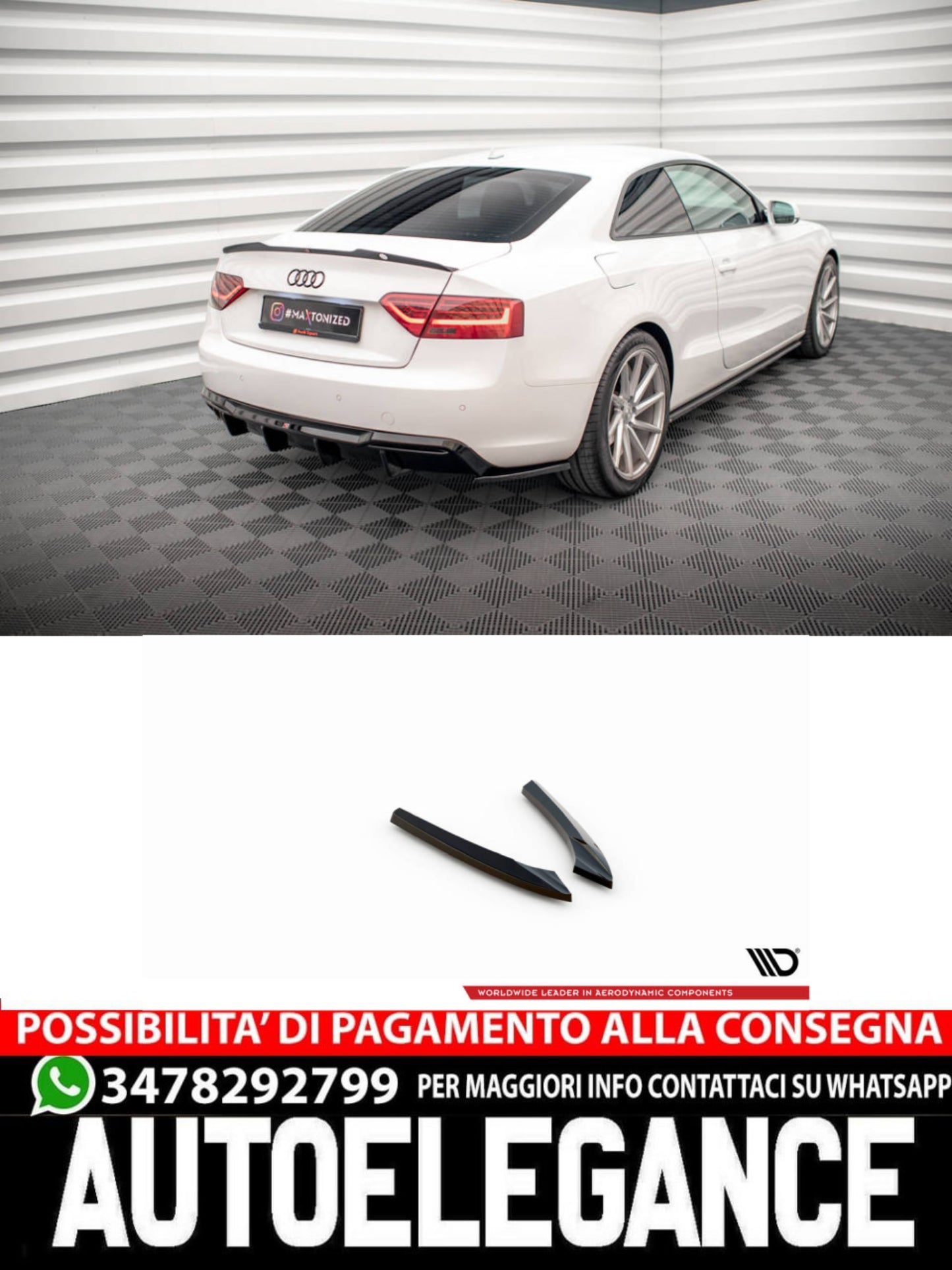 SPLITTER LATERALI POSTERIORI AUDI A5 COUPE 8T FACELIFT 2011 - 2016