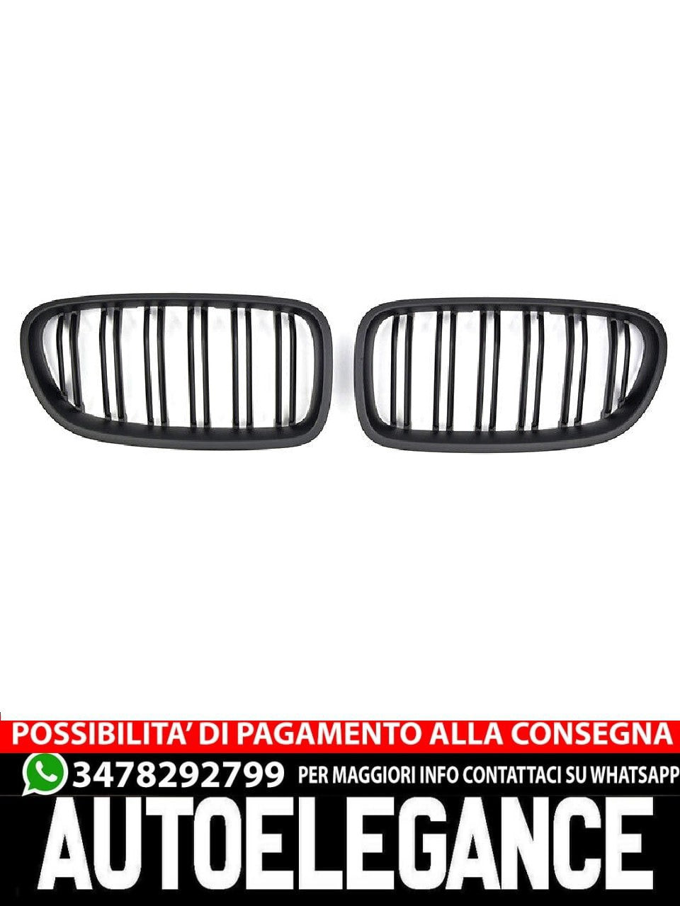 SUITABLE FOR BMW 5 SERIES F10 F11 RADIATOR GRILLE DOUBLE STRIPE MATT BLACK 