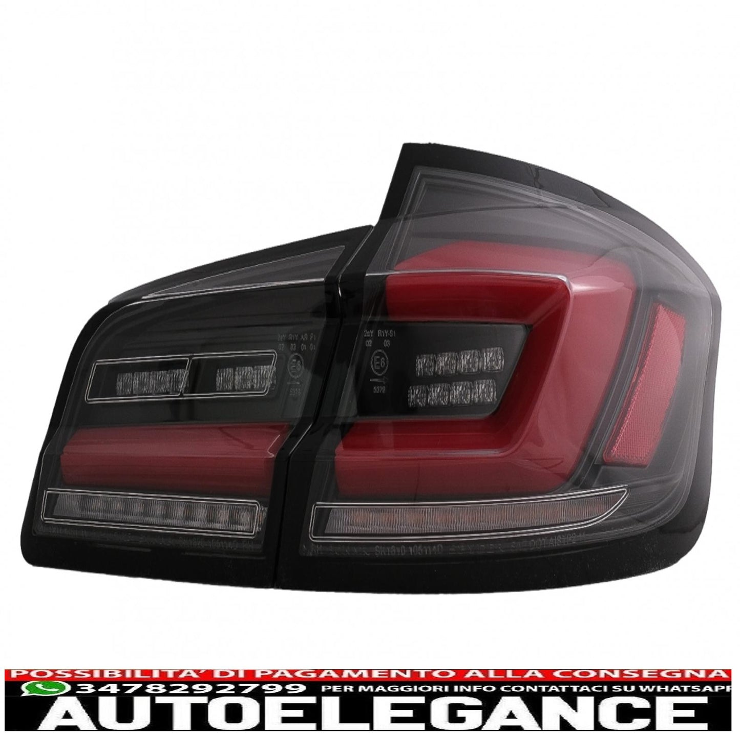 Full LED bar rear lights suitable for BMW 5 Series F10 (2011-2017) Dynamic sequential direction indicators black line