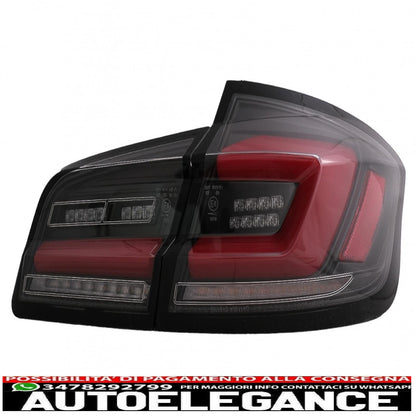 Full LED bar rear lights suitable for BMW 5 Series F10 (2011-2017) Dynamic sequential direction indicators black line