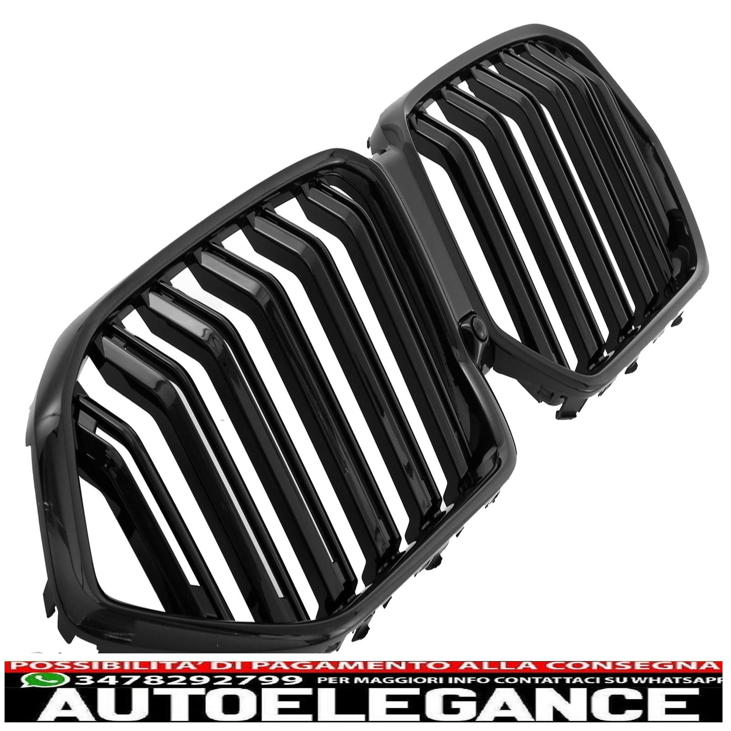 adatto per bmw x6 g06 griglia radiatore doppia barra lucida nero-mostra il titolo originaletesto originalepasst für bmw x6 g06 kühlergrill doppelsteg glanz schwarz AUTOELEGANCERICAMBI