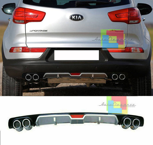 SOTTO PARAURTI POSTERIORE - KIA SPORTAGE SL DIFFUSORE QUATTRO TERMINALI ABS