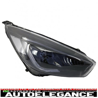 led drl headlights suitable for ford focus iii mk3 (2015-2017) bi-xenon design dynamic and fluid direction indicators demon look