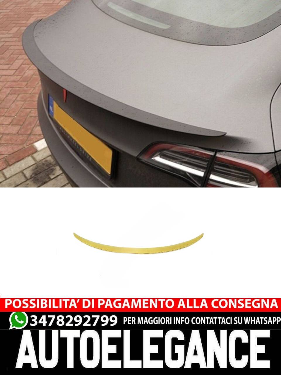 SPOILER COPERCHIO BAULE IN ABS per Tesla Modello 3