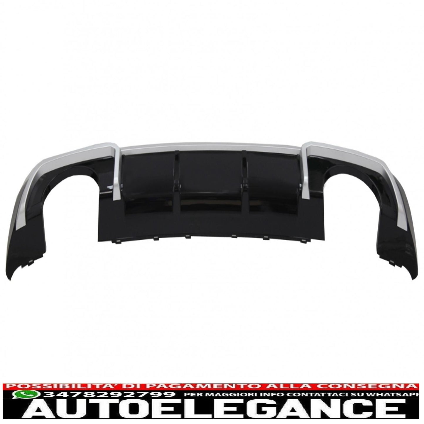 Rear bumper valance diffuser with exhaust tips suitable for audi a3 8v sline facelift (2016-2019) hatchback sportback rs3 design sport bumper